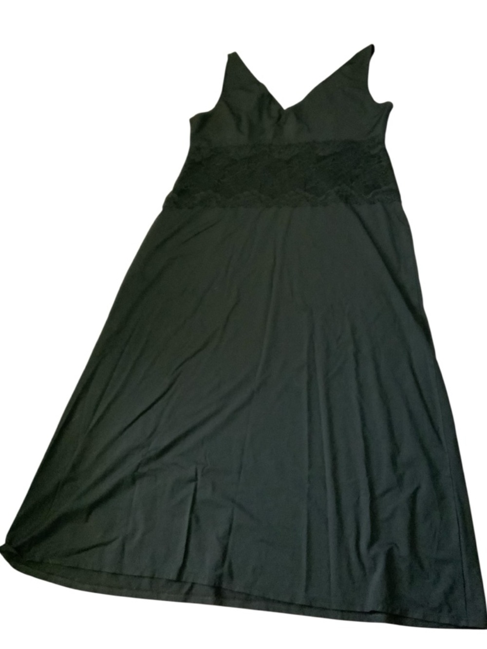 Soma Sensual Womens Maxi Babydoll Sz XL Black V-Neck Sleeveless